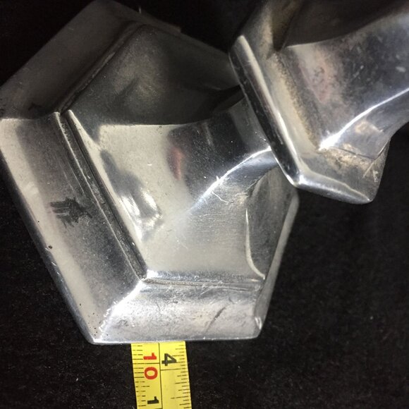 Vintage Pewter Candlestick Holder 8" Hexagonal Cottagecore Farmhouse Prairie - Picture 3 of 6